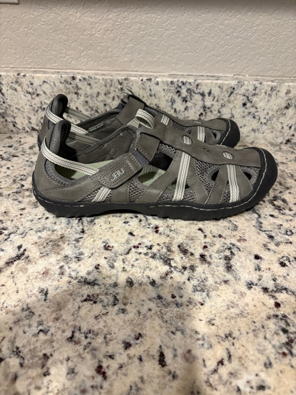 JBU Women’s Water Ready Sandals Size 12 Gray Sport Hiking Fisherman Shoes